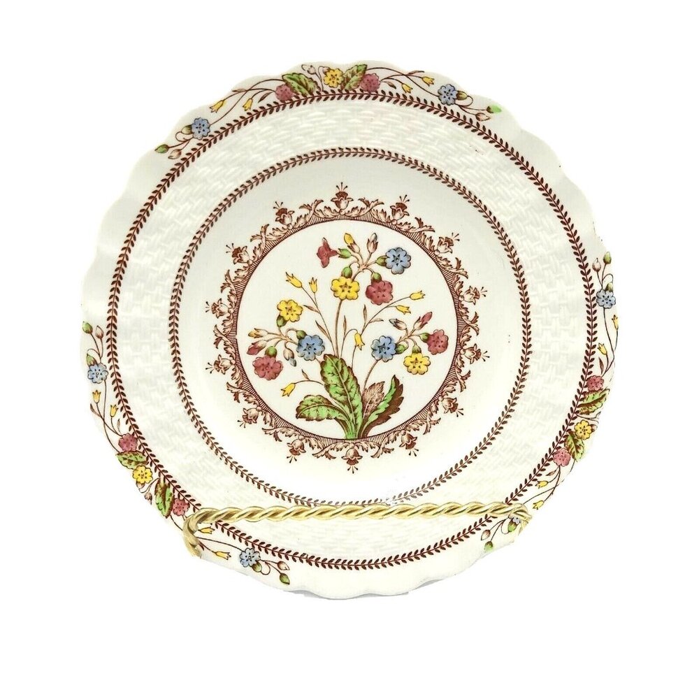 Copeland Spode S173 Cowslip Bread and Butter Plates 6.5 inch Black Logo Set of 4
